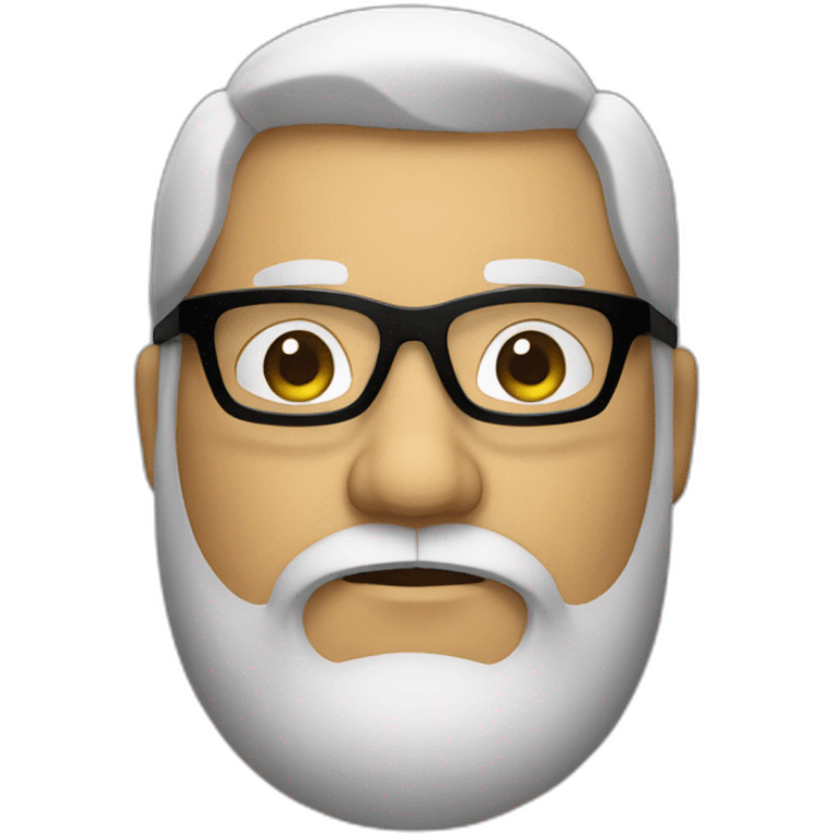 Blad fat man with black glasses and beard emoji