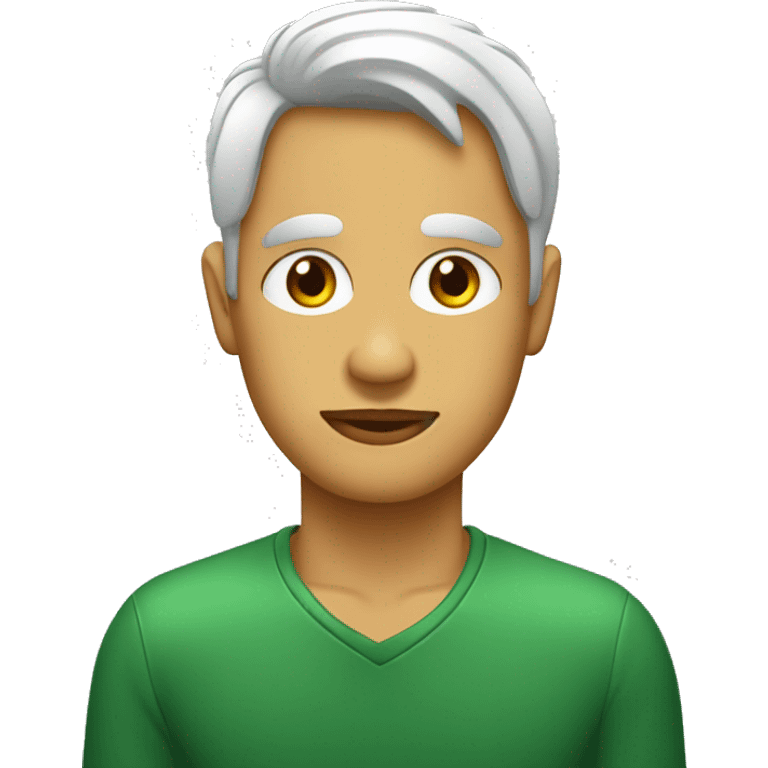 Chicó pelo ondulado ojos verdes con café tono de piel blanca  emoji