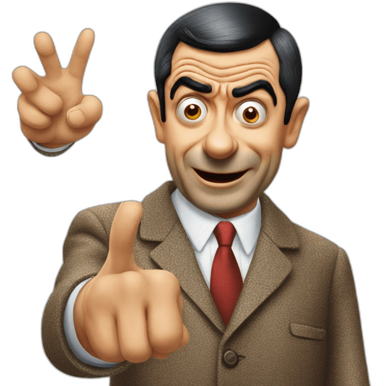 mr.bean finger guns emoji