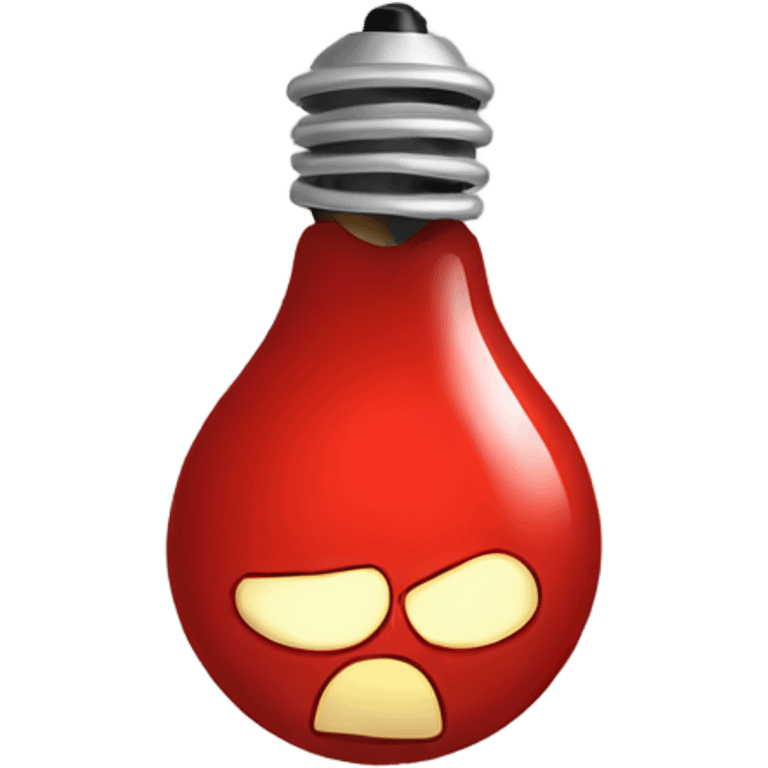 A red bulb bored emoji