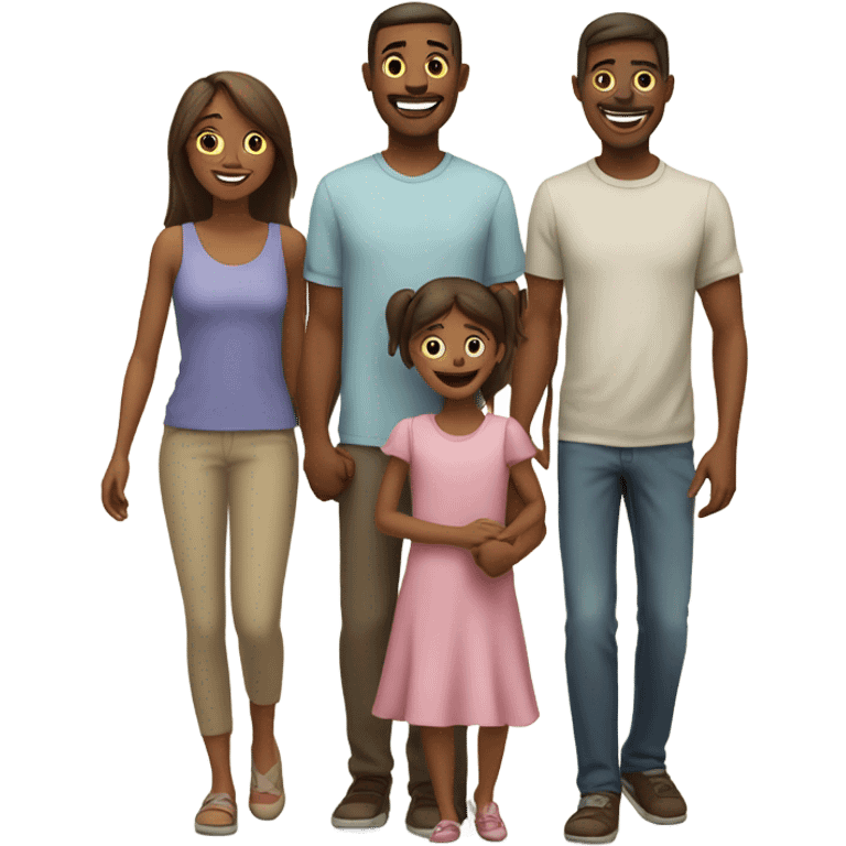 Couple with three kids emoji