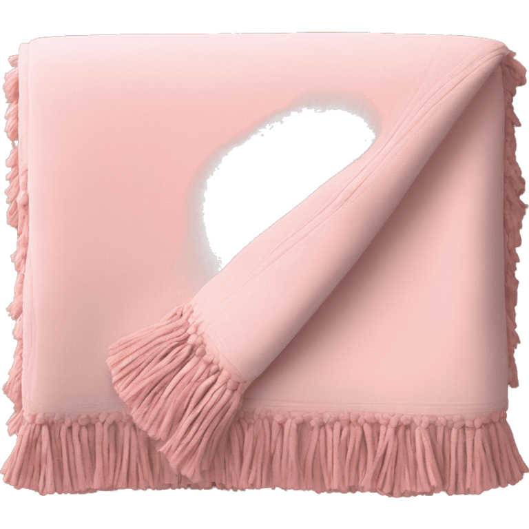 Light pink blanket with pink tassels, folded  emoji