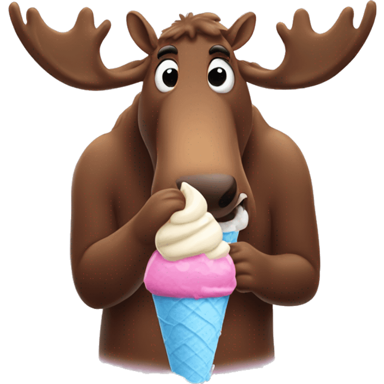 a moose eating ice cream emoji