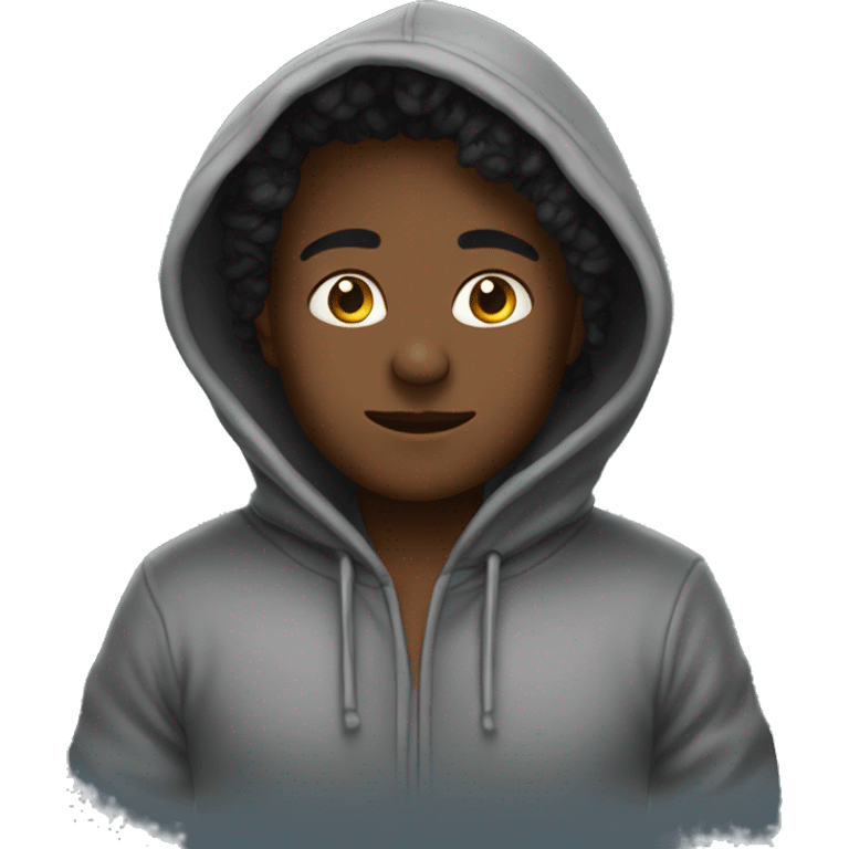 Black cozy hoodie emoji