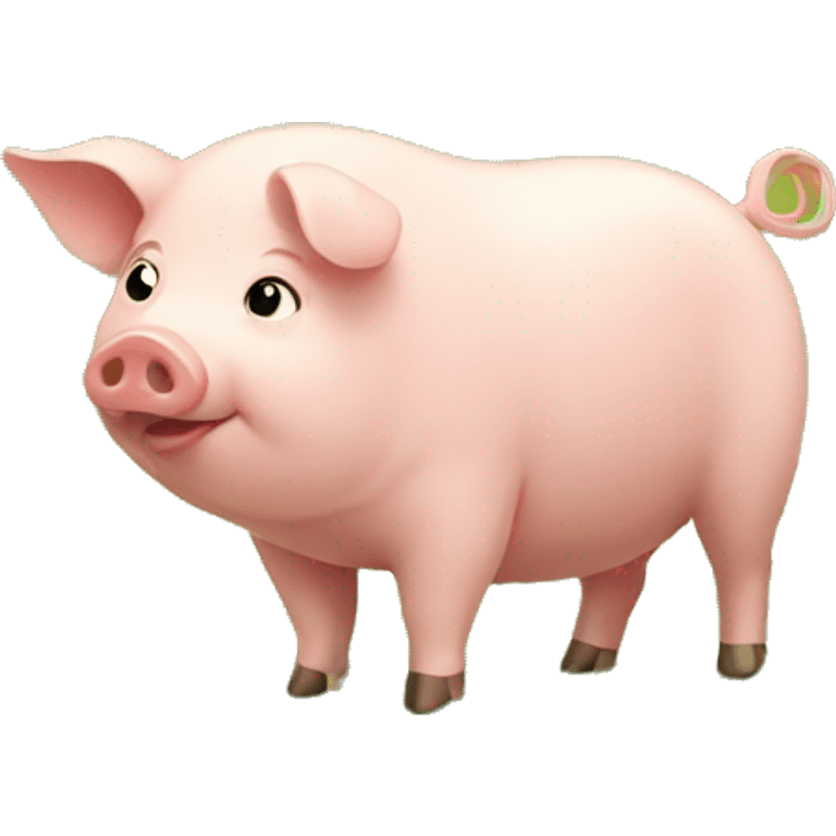 pig in a pasture emoji