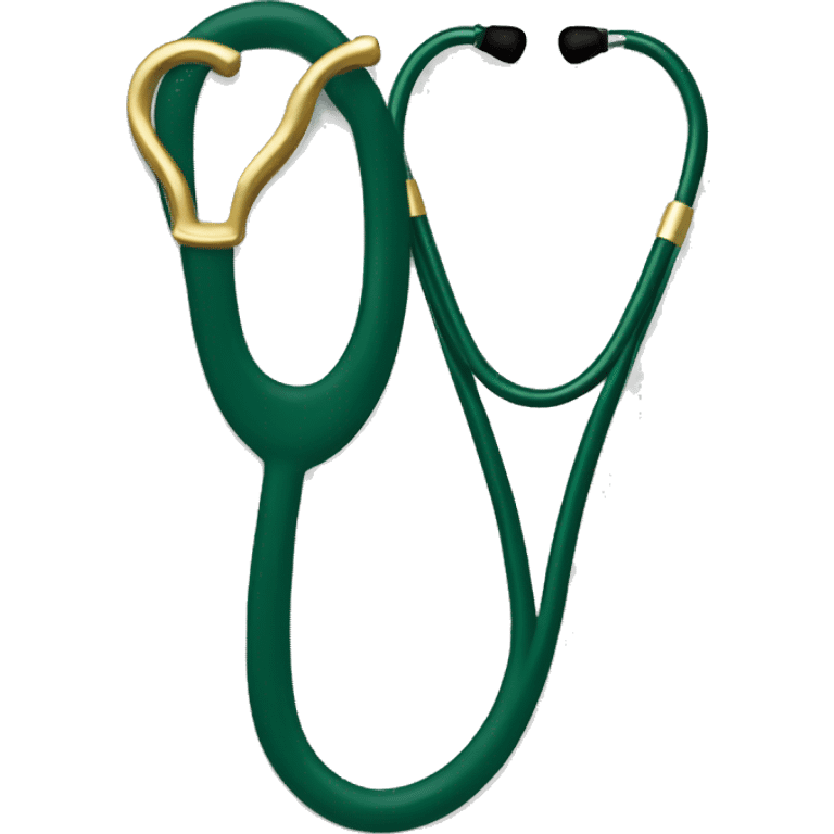 Can you do an aesthetic stethoscope in dark green with gold details emoji