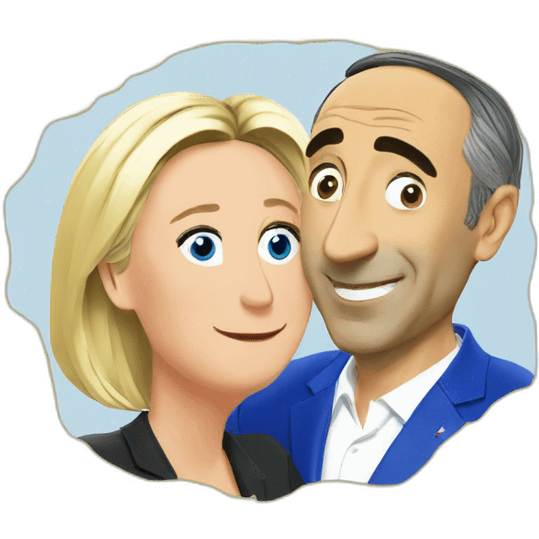 Marine Le Pen caresses Éric Zemmour emoji