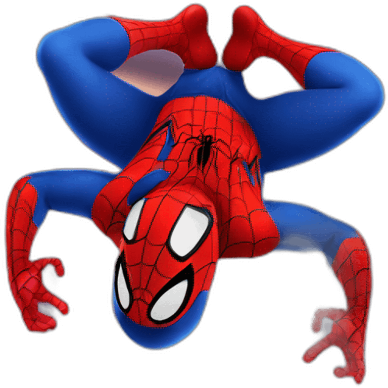 Spiderman upside down on web emoji