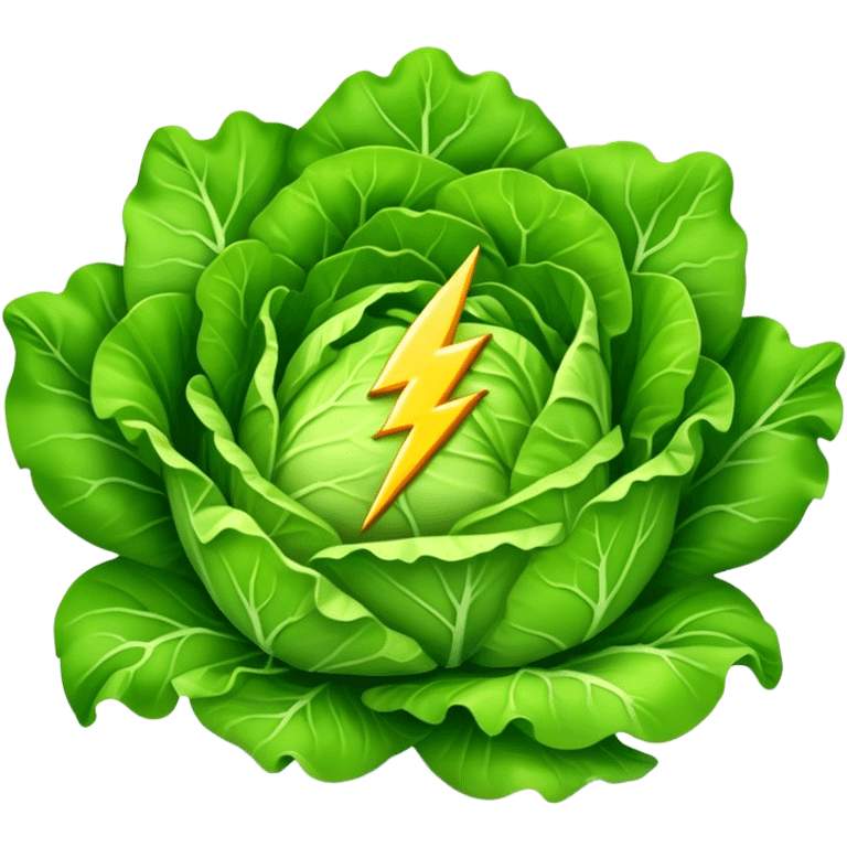 Lettuce with lightning bolts emoji