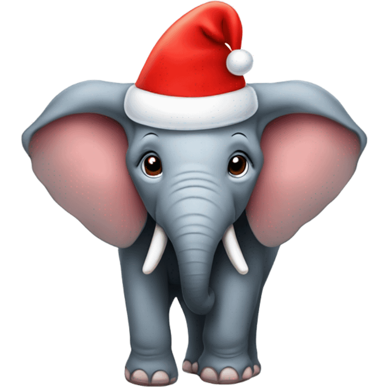 An elephant with Santa’s hat  emoji