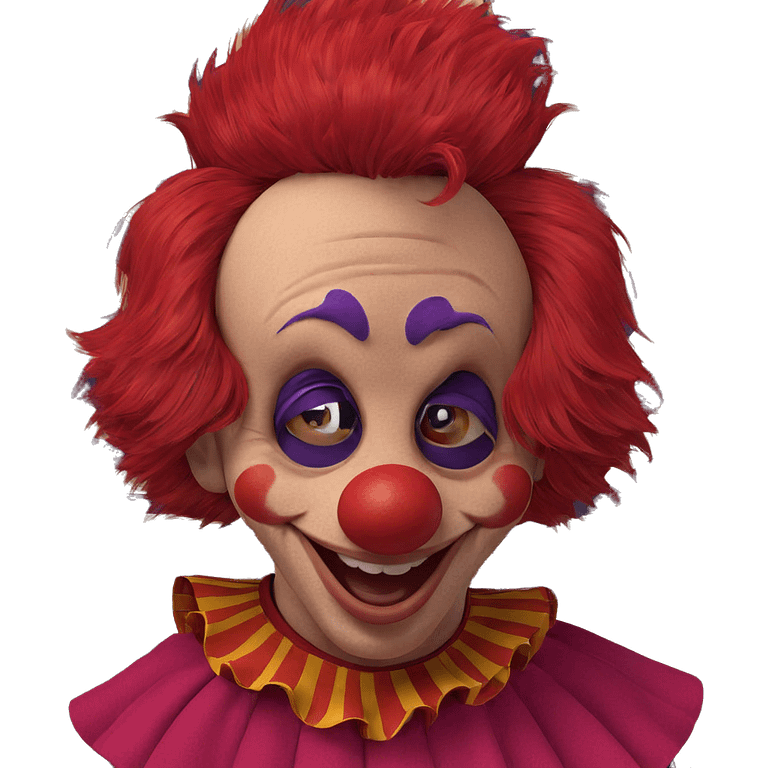 red-haired clown with a smile emoji