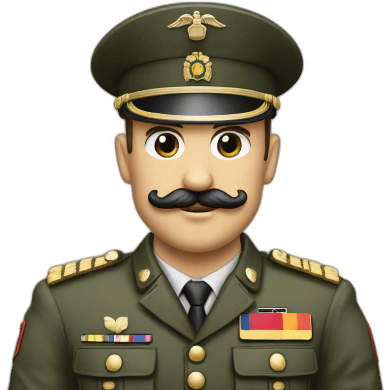 Militaire allemand portant une petite moustache et coiffé avec les cheveux plaqué emoji