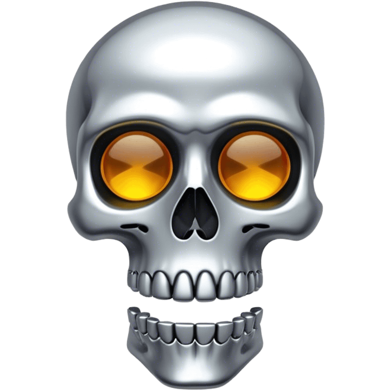 Skeleton made out of chrome emoji