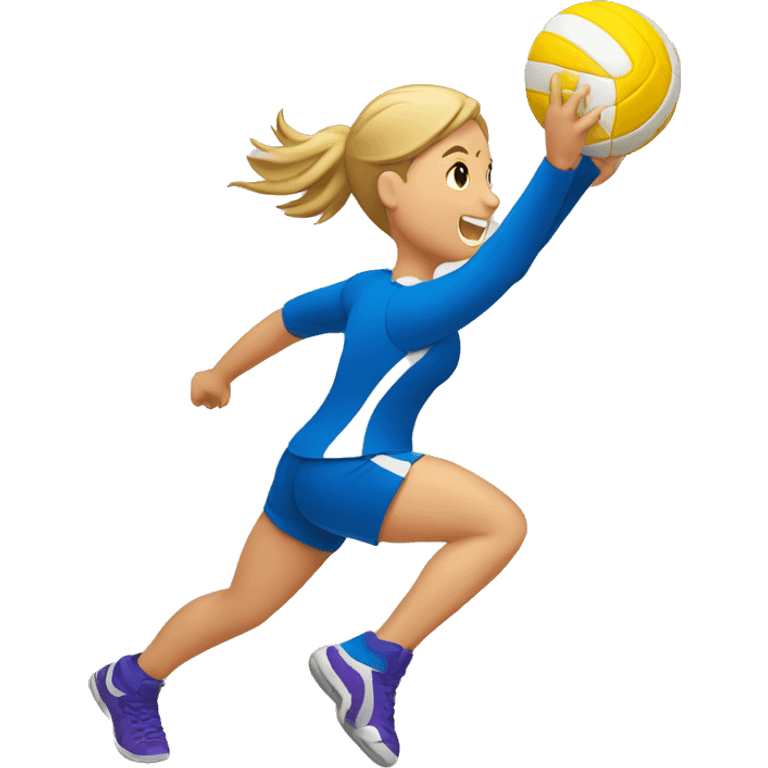 create a volleyball player spiking a volleyball down emoji