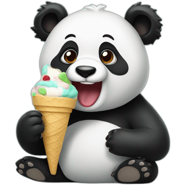 Panda eating ice cream emoji