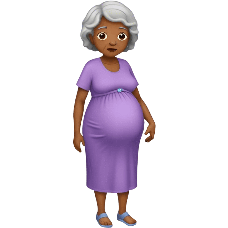 Elderly black woman pregnant emoji