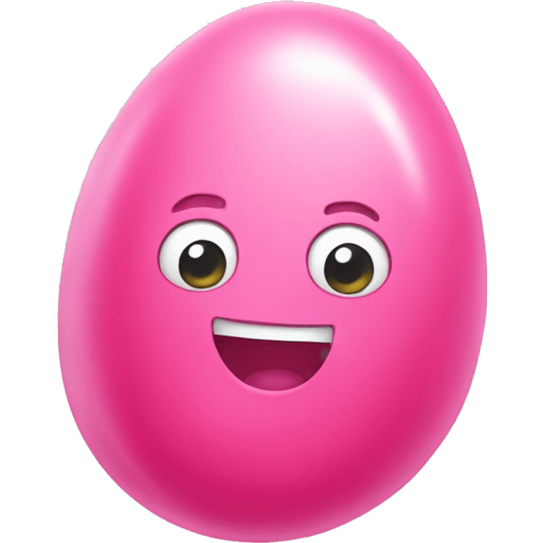 A cute pink jellybean emoji