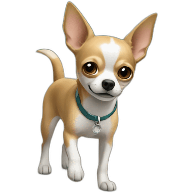 Une métrés qui balade un chihuahua emoji