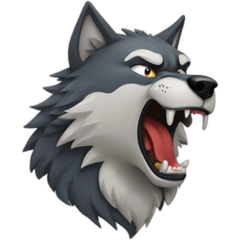 very angry wolf emoji