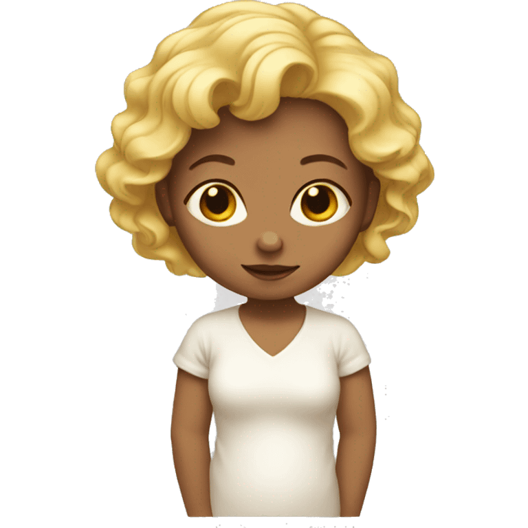 Female, baby, with golden hair. emoji