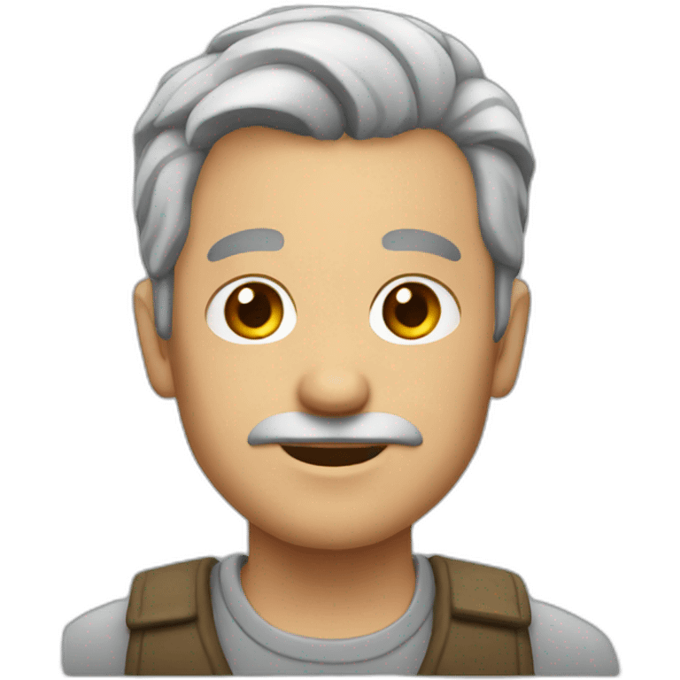 Man grey hair grey barb emoji