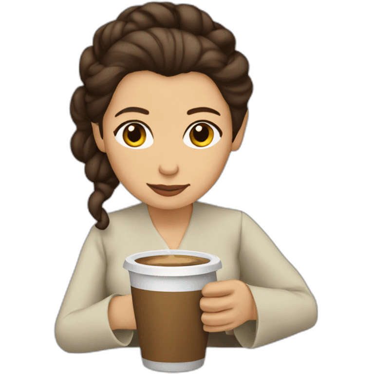 Leia drink coffee emoji