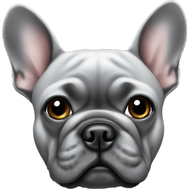 Grey French bulldog emoji