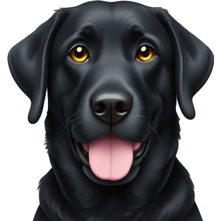 Black lab with rainbow emoji