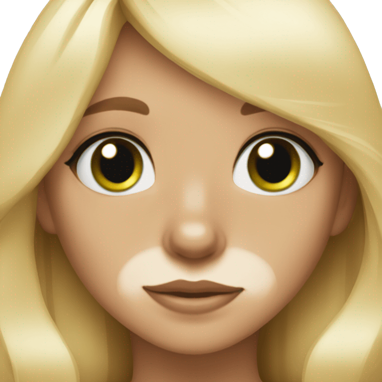 blondie girl with green eyes and black cocker spaniel emoji