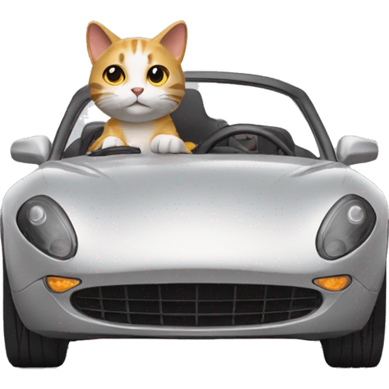 cat driving sport car emoji