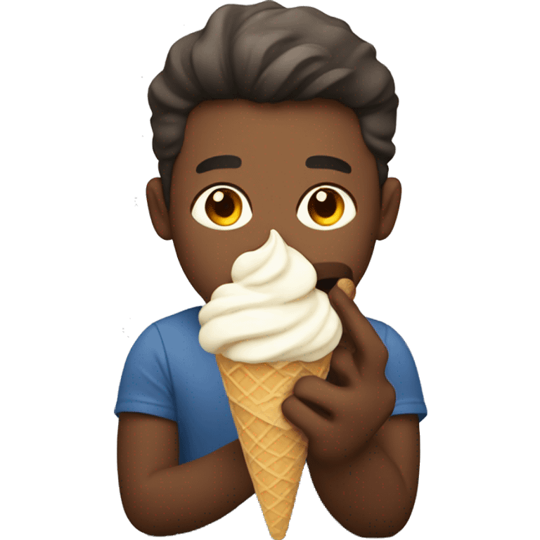 guy eating ice cream emoji