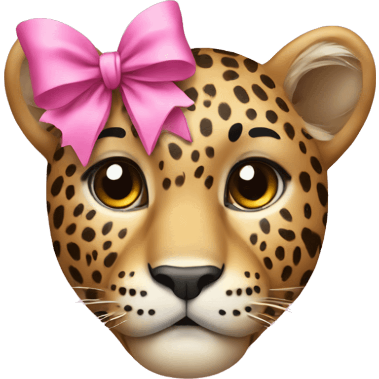 Leopard with a pink bow emoji