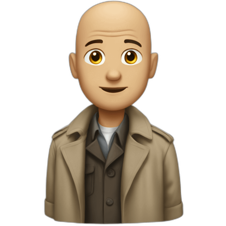 bald man in trenchcoat emoji