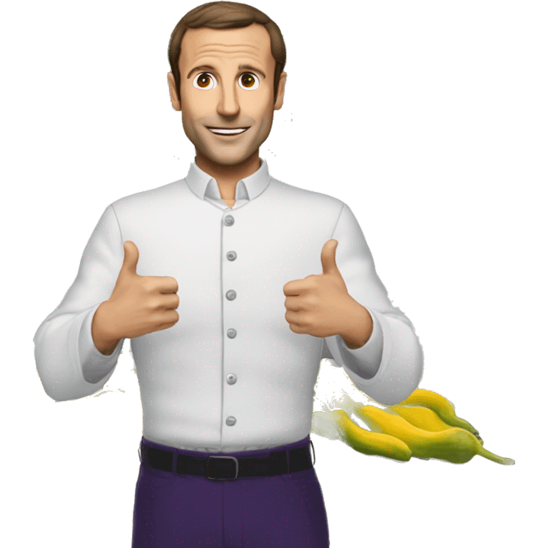 macron mange des aubergines  emoji