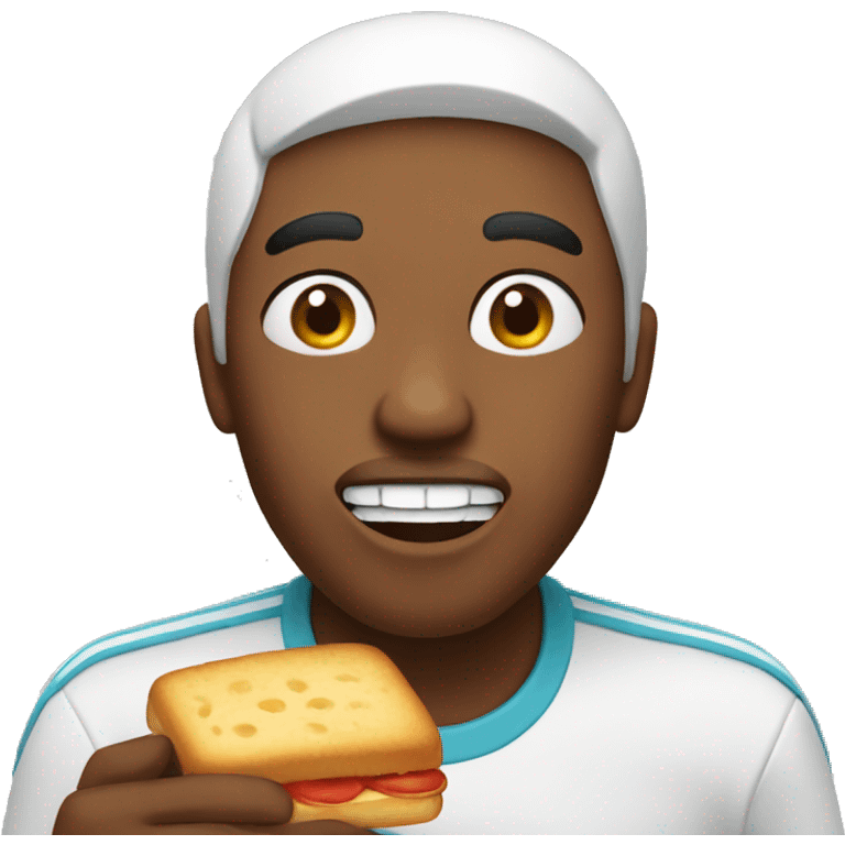 Person receiving food with open mouth emoji