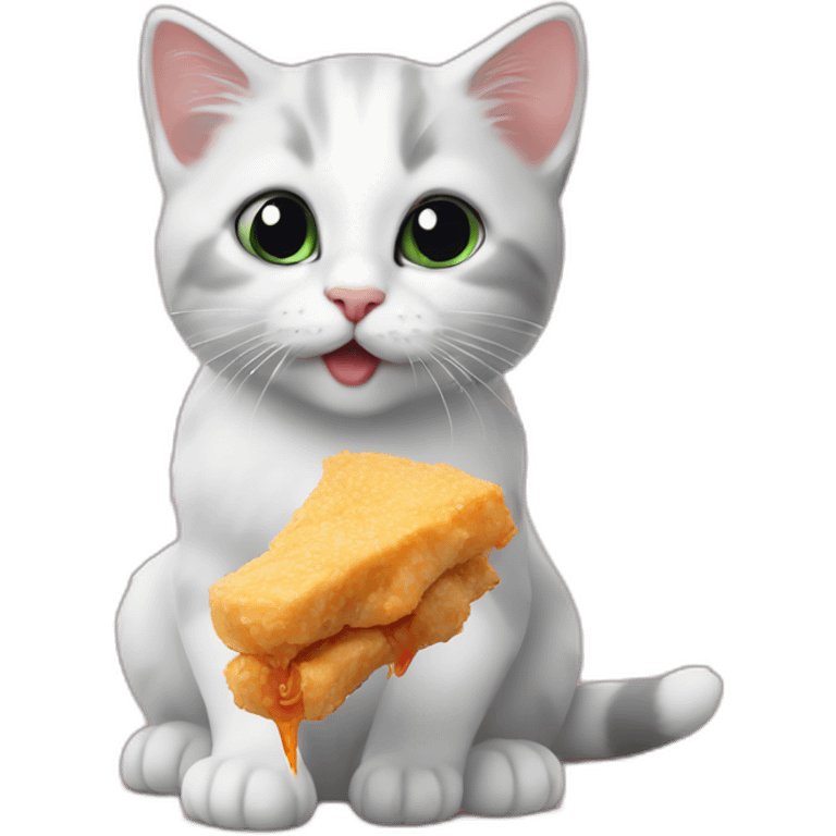 kitten eat chicken bites emoji