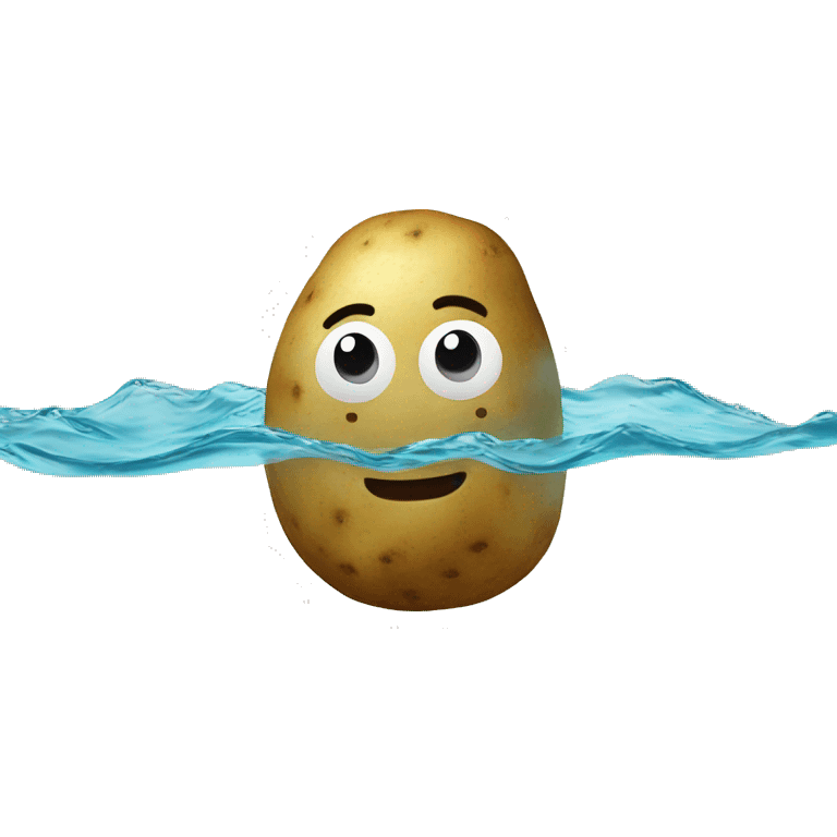 a potato swimming emoji