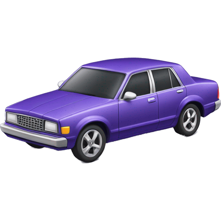 purple Sedan with big blue wheels  emoji