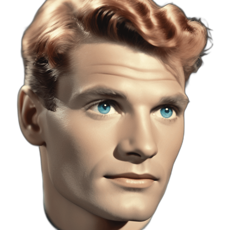 Young Laurence Olivier colorised Blue eyes very neat gelled back fully red hair handsome chiselled jaw sharp cheekbones sharp nose emoji