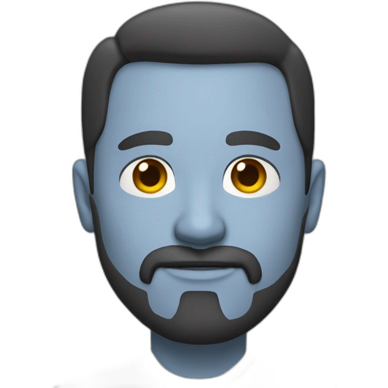 45 year old man with a goatee, brunette, wearing a blue business shirt emoji