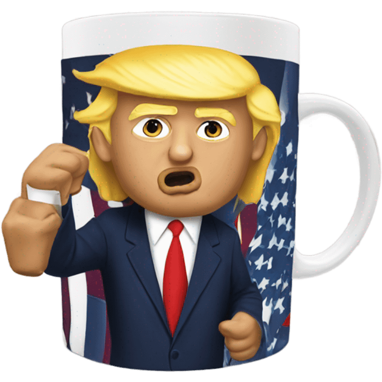 trump drinking from a trump mug emoji