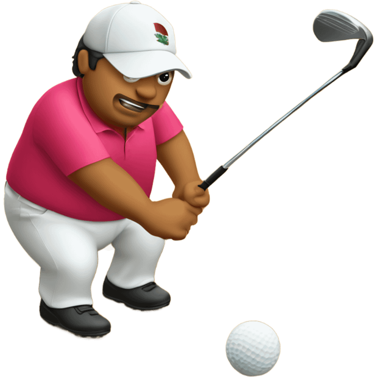 Fat Mexican playing golf out of a sand trap emoji