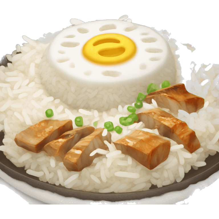 traditional korean dish with rice in a plate emoji