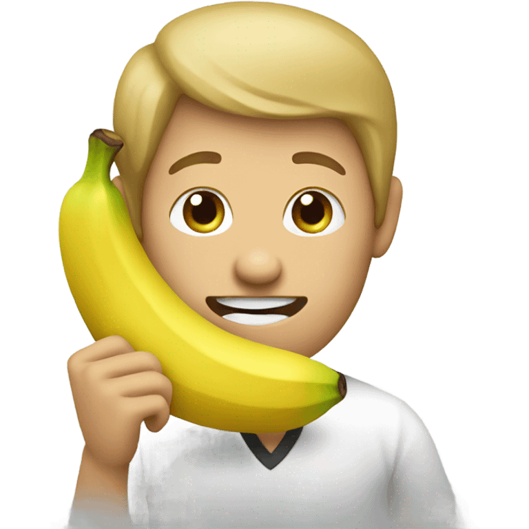 Eating big banana emoji