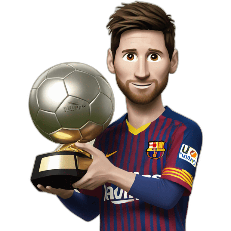 Messi holding ballon d'or emoji