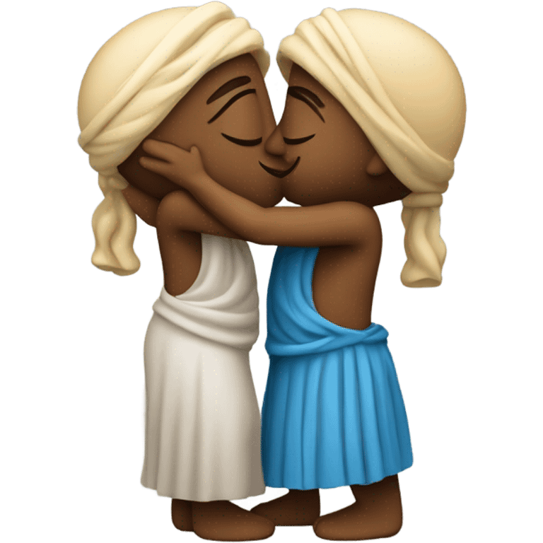 Two ksantes kissing  emoji