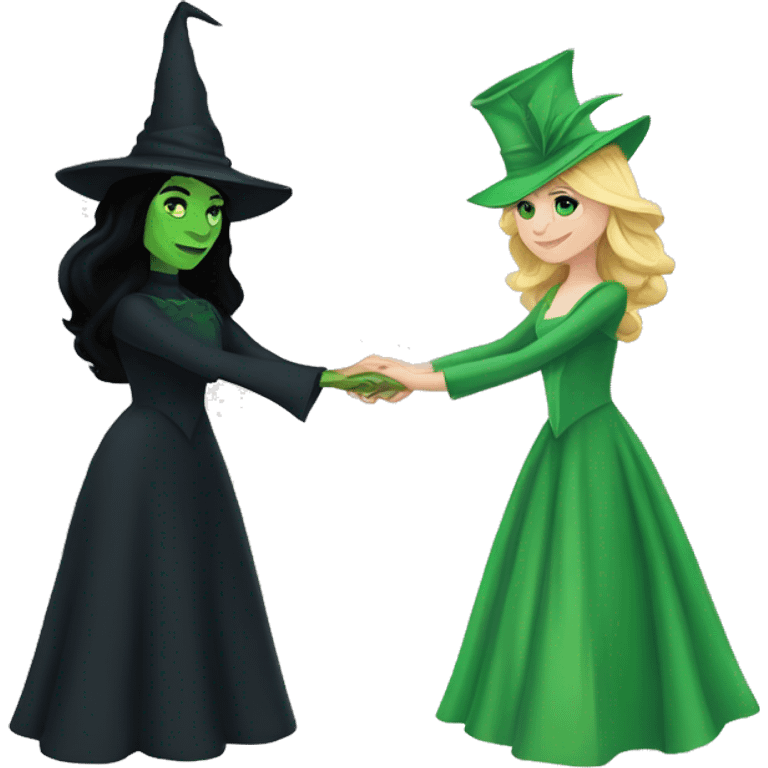 Elphaba holing hands with glinda emoji