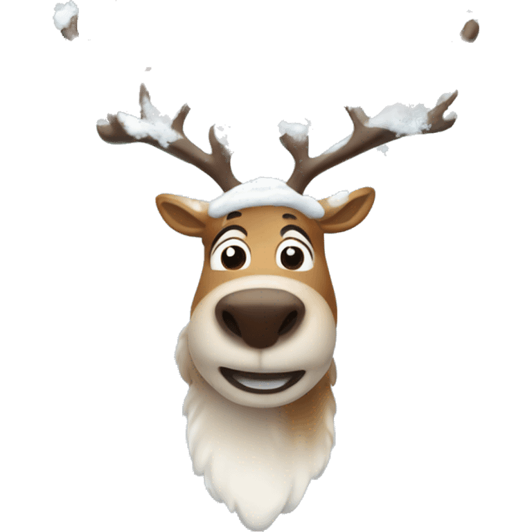 reindeer with snow  emoji