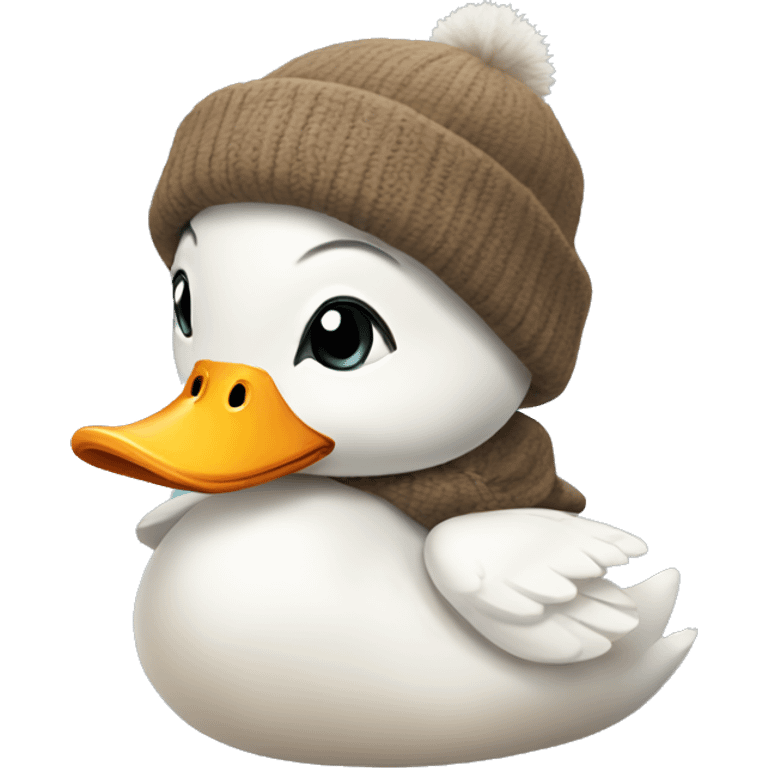 Cozy duck in winter  emoji