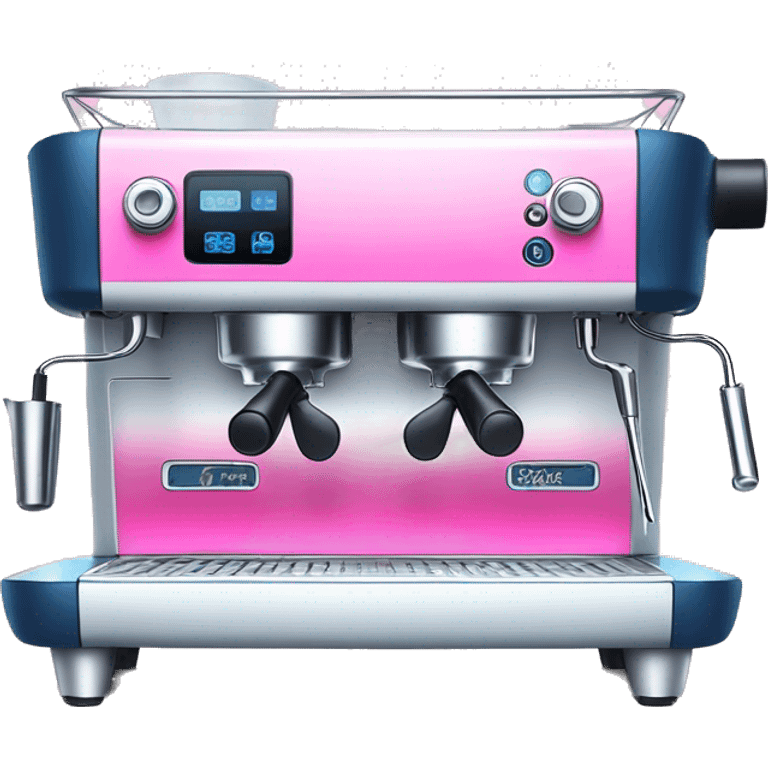 Pink and blue gradient hue espresso machine emoji